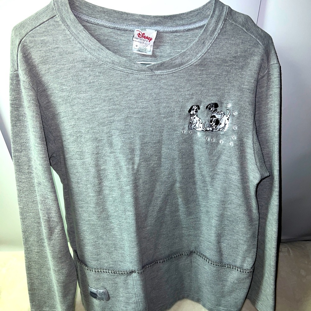 Vintage 90s Disney Store 101 Dalmations Three Pocket Gray Shirt Women’s size M